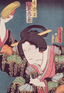 演员Bando Hikosaburo，酒吧。 c.1850，（彩色木版画）