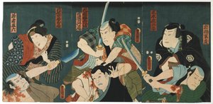 剧院场景，1844年 作者 歌川国贞