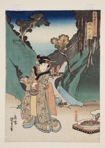 冈部的景色（Okabe no zu）（彩色木版画） 作者 歌川国贞