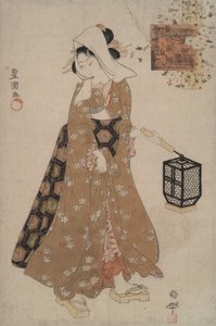 从现代青年小町探访小町 作者 歌川国贞