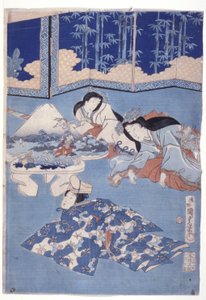 花团锦簇迎春（彩色木版画）