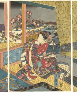 花
雪、月和花（系列名称） 作者 歌川国辉