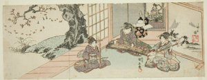 女士演奏乐器 作者 歌川国安
