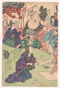 跪着的女人
大津绘 作者 歌川国芳（可能）