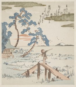 过天桥的农民 作者 歌川国义