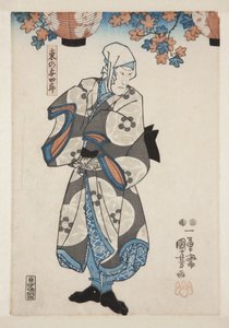 演员市村右卫门十二号饰演东野义郎（彩色木版画 作者 歌川国义