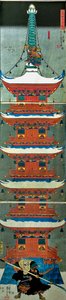 Batteonmon t Yoshino (Yoshinoyama Kassen)，c。 1851年 作者 歌川国义