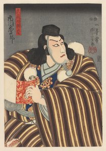 拿着手卷的弁庆 作者 歌川国义