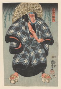 柳枝附近的 Daroku no Daraku 作者 歌川国义