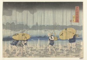 东部首都的 Onmaya 河岸 Toto Onmayagashi no zu（物体上的标题） 作者 山口屋东兵卫