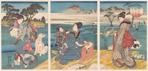 摄津市多井玉川
摄津到多摩川（物体上的标题） 作者 歌川国义