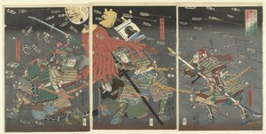 草之国在四条馆的最后一击
四条畷之夜 南柯一梦（标题见实物） 作者 歌川国义