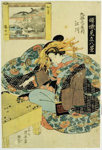 来自Maruebiya House的Egawa，插图来自“The Courtesans拟人日本八景”系列，c.1829（彩色木刻） 作者 歌川国义