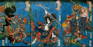 Hakukaja约书亚和三井Gunshi莎布（右） 作者 歌川国义