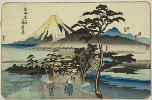 原、吉原、神原，选自 "东海道五十三站三站名胜（东海道五十三站三站名胜）"系列 作者 歌川国义