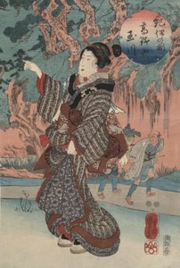 纪伊省高野宝石河 作者 歌川国义