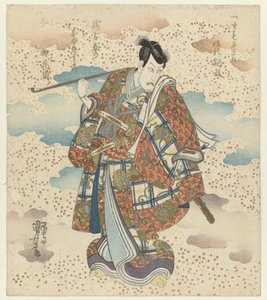 拿着长管子的男人 作者 歌川国义