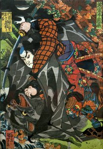 宫本武藏系列：川口出版的无题武士版画系列，约 1827-27 年 作者 歌川国义