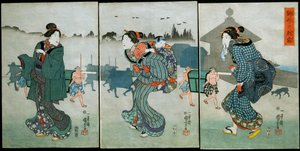 Komagata的晨雾（Komagata no asagiri）。四季的娱乐（Shiki yūkan），约1846年 作者 歌川国义