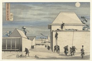 中村剧第十一幕的夜袭
中村十日谈》之夜袭（标题见实物） 作者 歌川国义