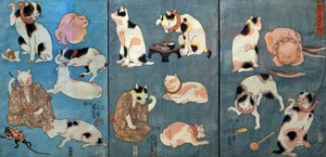 《猫绘箴言》（Tatoe zukushi no uchi），约 1852 年 作者 歌川国义