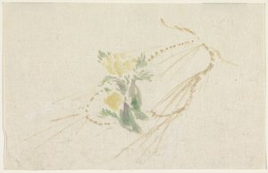 开黄花的树枝 作者 歌川国义