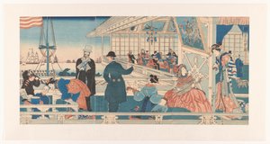 横滨的美国商行
横滨伊人商馆（实物标题） 作者 歌川贞秀