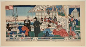 横滨的美国商行大楼（横滨 ijin shokan no zu） 作者 歌川贞秀