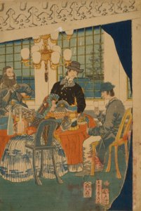 1861年在横滨的外国商人住宅的客厅 作者 歌川贞秀