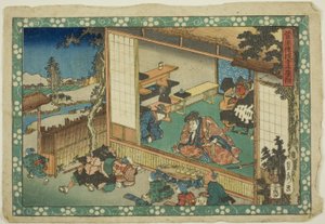 菅原的秘密》系列中的乡村学校场景（寺库亚）。 作者 歌川贞秀