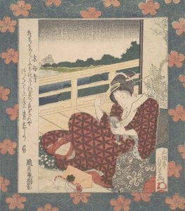美女在镜子里看自己的形象，约1840年。