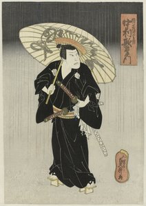 中村歌右卫门 IV 和胜间源吾兵卫在 hettoneelstuk ‘Godairiki koi no fûjime’ 中，中剧场