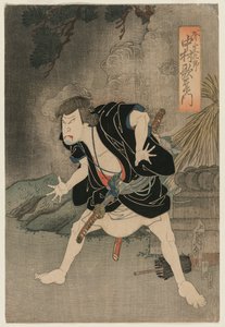 中村右卫门四世在 Naka 剧院《金德本忠村》第五幕中饰演小野贞九郎