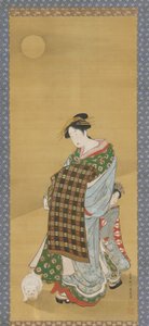 一位歌妓和她的侍者 作者 歌川丰治