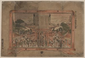 浅草神庙山龙寺浅草寺的前瞻性印刷品 作者 歌川丰治