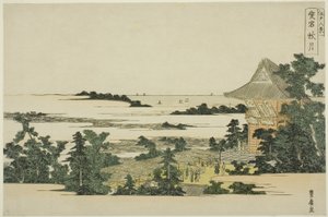江户八景 "系列中的 "爱宕山秋月"（爱宕秋月 作者 歌川丰洋