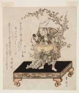 Karakuri 木偶（彩色木版画）