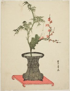 "三个朋友 "插花 作者 歌川丰洋