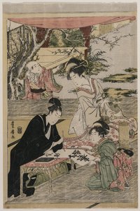 桌前写作的年轻人 作者 歌川丰洋