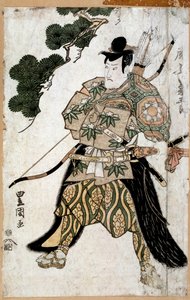 日本版画：武士肖像。 歌川丰国画作