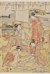 制作服装的妇女 作者 歌川丰国