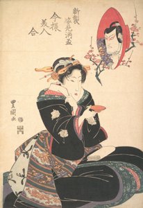 一个演员在酒杯中的形象，约1825年。