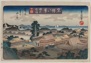 名胜八景  镰仓晚钟  从鹤冈八幡宫眺望安房国的群山