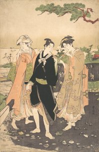 沿着二米的海岸线。 作者 歌川丰国一世