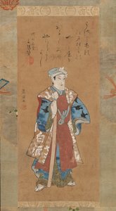 Bando Mitsugoro II在歌舞伎剧Sukeroku中扮演Shinbei，18世纪末至19世纪初。 作者 歌川丰国一世