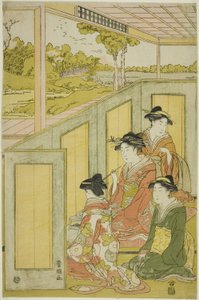 大名府邸屏风后的女士们 作者 歌川丰国一世