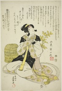 演员濑川陆子四世纪念像 作者 歌川丰国一世