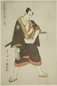 立花屋：市川耀三饰演下部初平，选自 "舞台上的演员肖像（Yakusha butai no sugata-e ）"系列 作者 歌川丰国一世