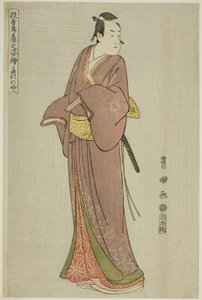 泷之屋：市川梦之助二世饰演曾我十郎，选自 "舞台上的演员肖像（Yakusha butai no sugata-e ）"系列 作者 歌川丰国一世