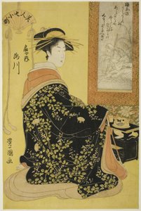 荻屋的歌妓泷川，选自《七美艳小町》系列（Bijin nana Komachi）。 作者 歌川丰国一世